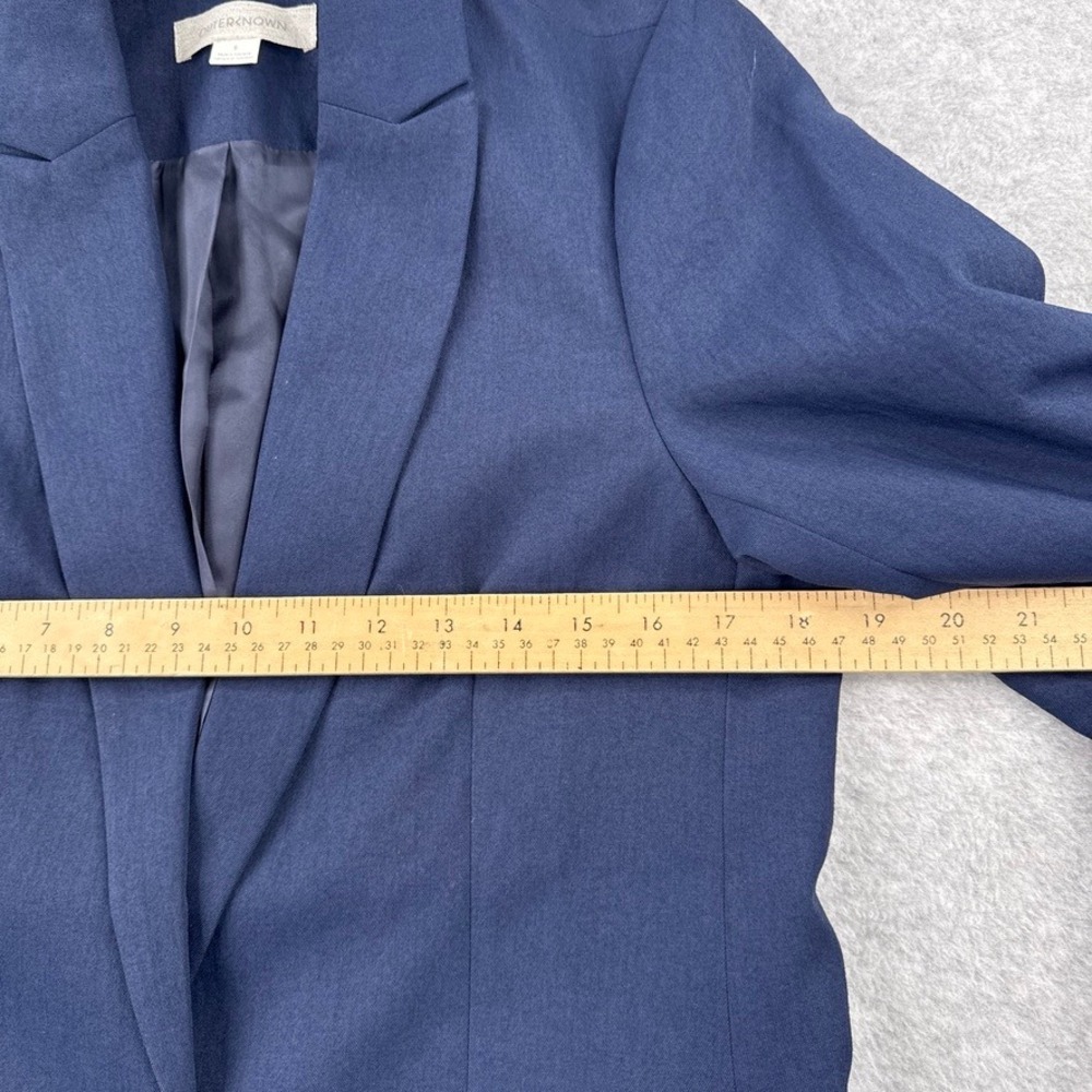 Outerknown Blazer Jacket Womens 6 Blue Single Button Sustainable Bemberg Cupro - Picture 5 of 11